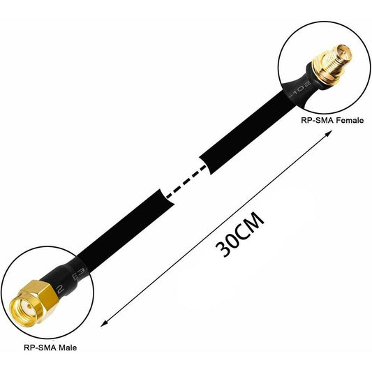 Cables - RP-SMA Helium Ultra Low Loss 30cm Flat Coax Cable
